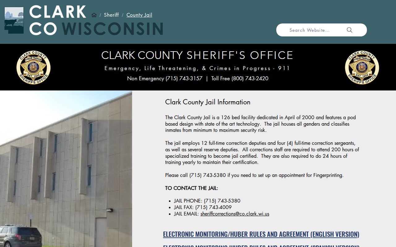 Clark County Jail official information page